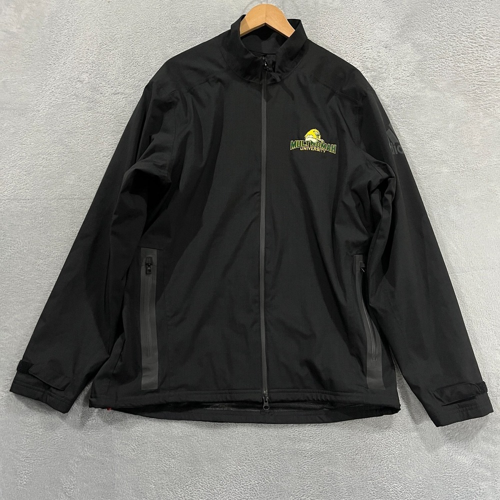 Multnomah University Jacket Mens Large Adidas Climaproof Full Zip Windbreaker